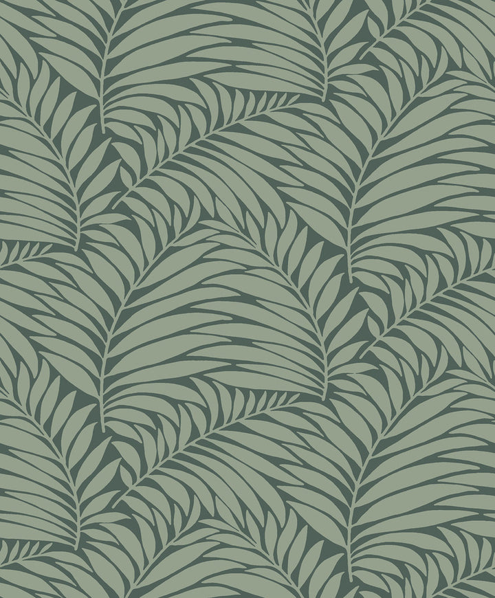 Myfair Olive Leaf Wallpaper by Engblad & Co Lounge Luxe Covers about 57.8 square feet 21-in by 33-ft long roll Unpasted 12.5 - Fabric Carolina -