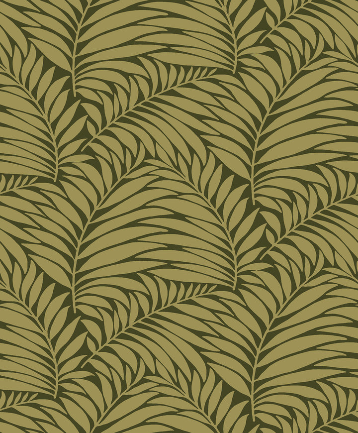 Myfair Moss Leaf Wallpaper by Engblad & Co Lounge Luxe Covers about 57.8 square feet 21-in by 33-ft long roll Unpasted 12.5 - Fabric Carolina -