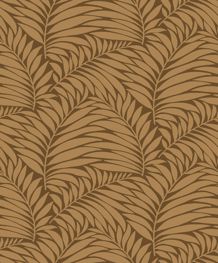 Myfair Brown Leaf Wallpaper by Engblad & Co Lounge Luxe Covers about 57.8 square feet 21-in by 33-ft long roll Unpasted 12.5 - Fabric Carolina -