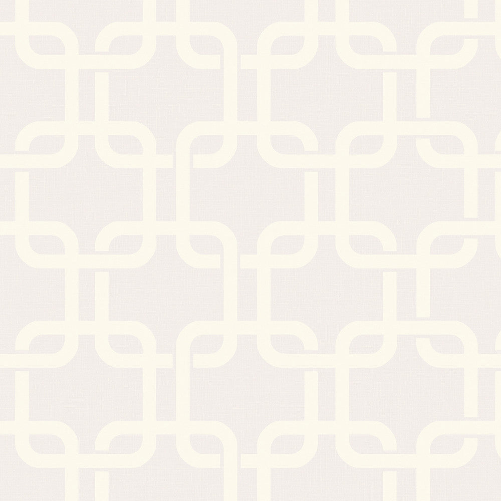 Waldorf Ivory Flocked Links Wallpaper by Engblad & Co Lounge Luxe Covers about 57.8 square feet 21-in by 33-ft long roll Unpasted 8.5 - Fabric Carolina -