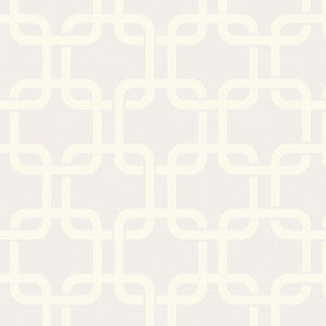Waldorf Ivory Flocked Links Wallpaper by Engblad & Co