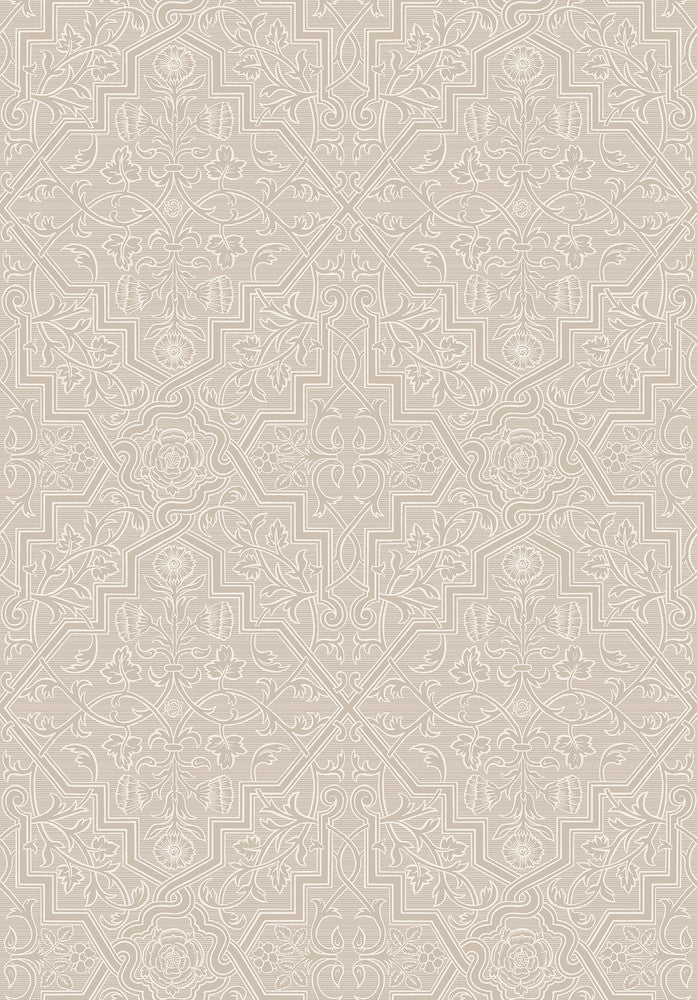 Rosenvinge Beige Ironworks Wallpaper by Wall Vision In Bloom Covers about 57.8 square feet 21-in by 33-ft long roll Unpasted 15 - Fabric Carolina -