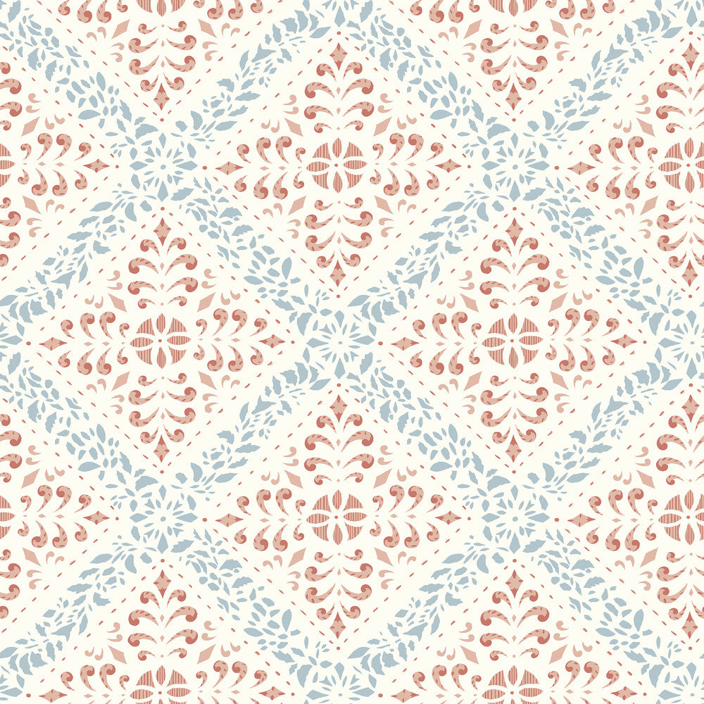 Nyborg Multicolor Ornamental Geometric Wallpaper by Wall Vision In Bloom Covers about 57.8 square feet 21-in by 33-ft long roll Unpasted 10.5 - Fabric Carolina -