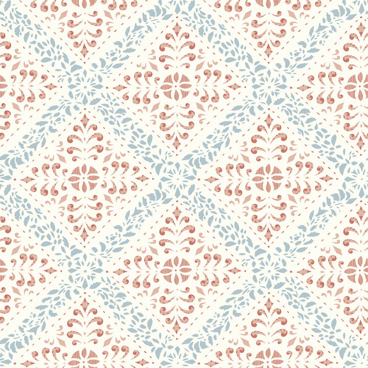 Nyborg Multicolor Ornamental Geometric Wallpaper by Wall Vision In Bloom Covers about 57.8 square feet 21-in by 33-ft long roll Unpasted 10.5 - Fabric Carolina -