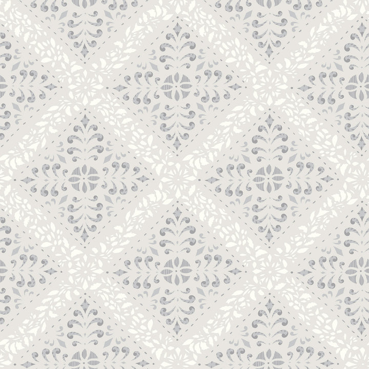 Nyborg Taupe Ornamental Geometric Wallpaper by Wall Vision In Bloom Covers about 57.8 square feet 21-in by 33-ft long roll Unpasted 10.5 - Fabric Carolina -