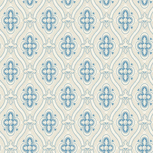 Pigkammaren Blue Ogee Wallpaper by Wall Vision