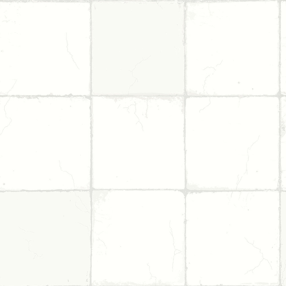 Capri Off White Tiles Wallpaper by Wall Vision In Bloom Covers about 57.8 square feet 21-in by 33-ft long roll Unpasted 21 - Fabric Carolina -