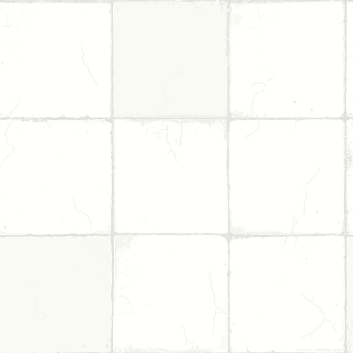 Capri Off White Tiles Wallpaper by Wall Vision In Bloom Covers about 57.8 square feet 21-in by 33-ft long roll Unpasted 21 - Fabric Carolina -