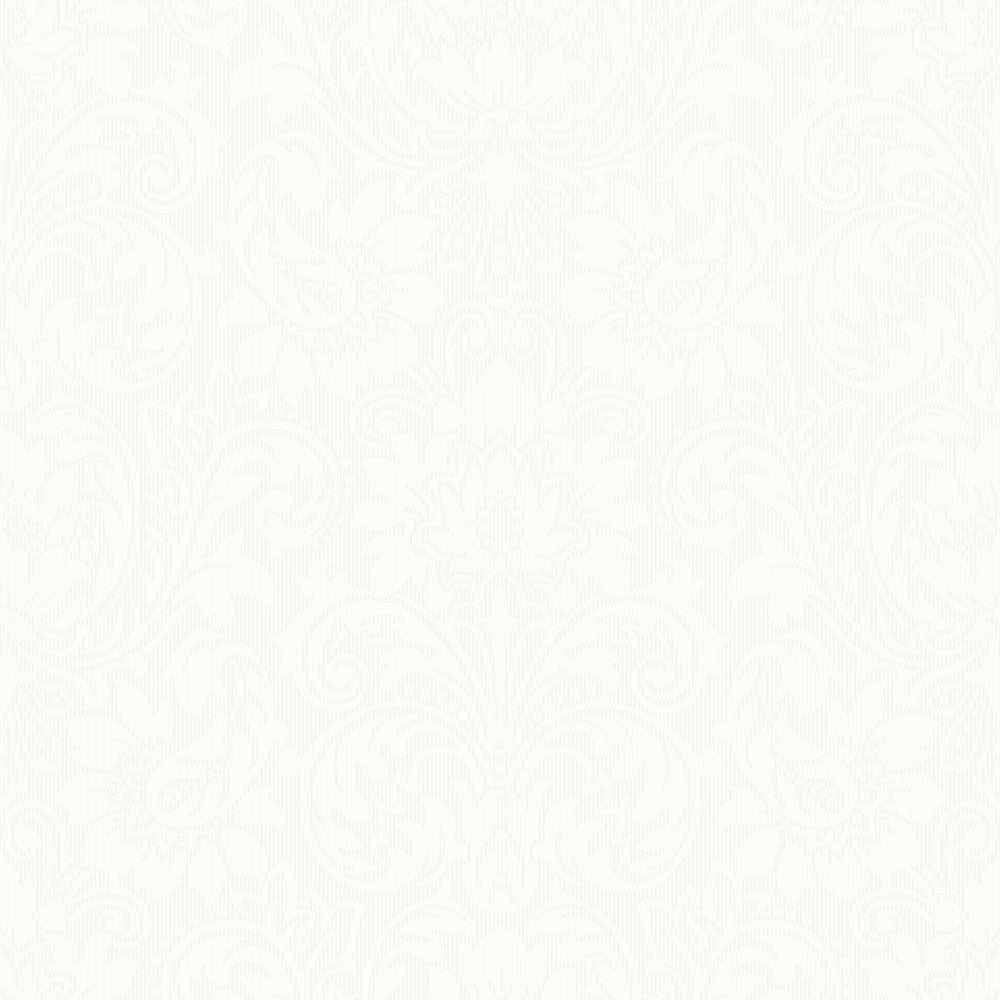 Arbesque Off White Damask Wallpaper by Wall Vision In Bloom Covers about 57.8 square feet 21-in by 33-ft long roll Unpasted 21 - Fabric Carolina -