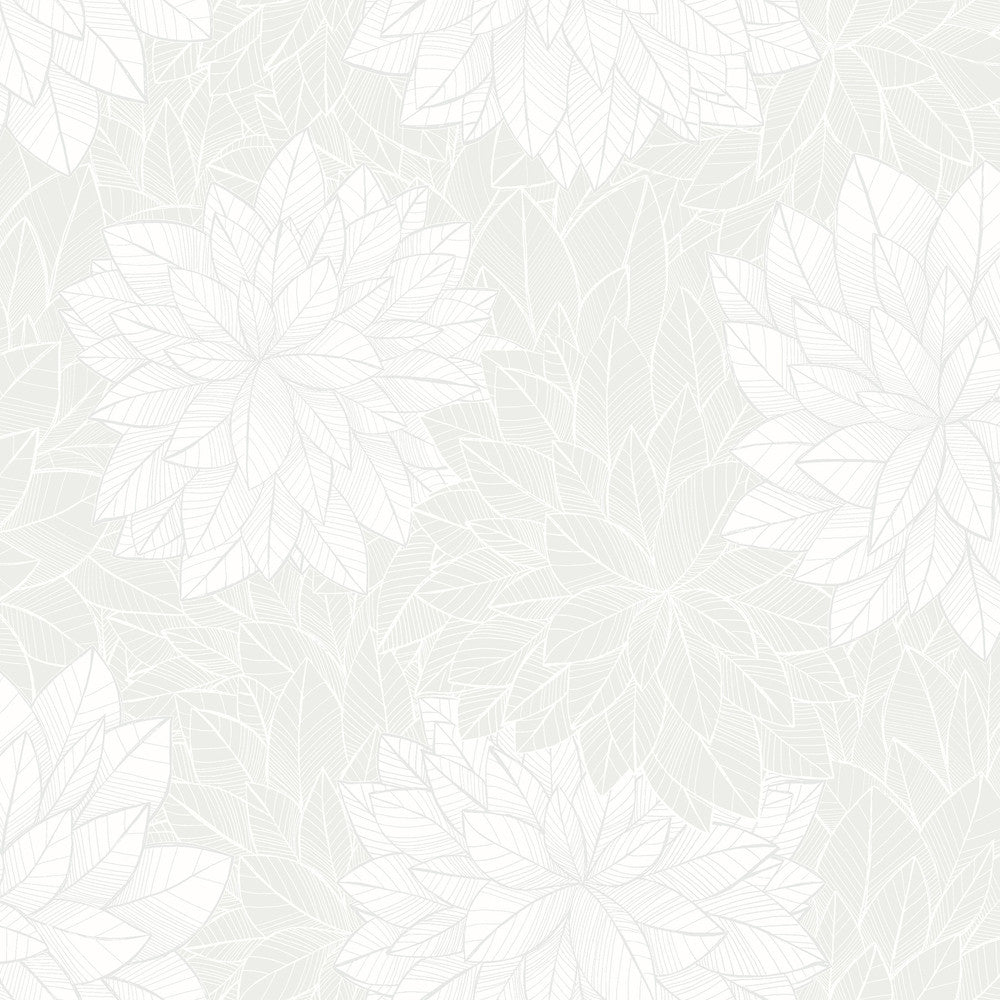 Foliage Grey Floral Wallpaper by Wall Vision In Bloom Covers about 57.8 square feet 21-in by 33-ft long roll Unpasted 21 - Fabric Carolina -