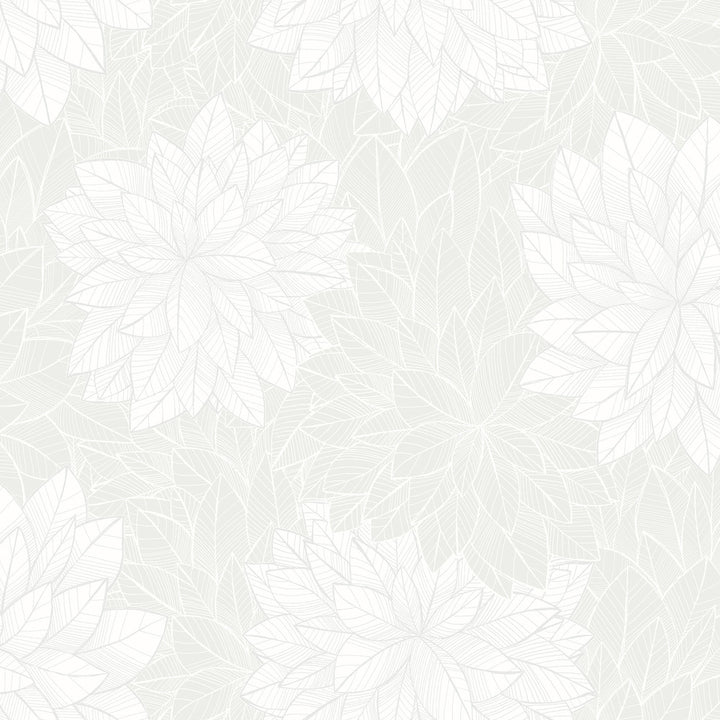 Foliage Grey Floral Wallpaper by Wall Vision In Bloom Covers about 57.8 square feet 21-in by 33-ft long roll Unpasted 21 - Fabric Carolina -