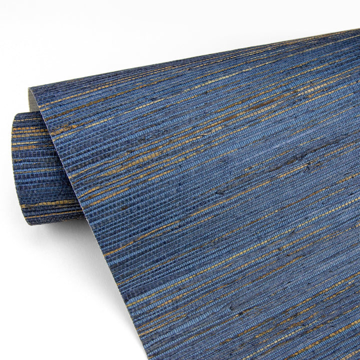 Pattini Indigo Grasscloth Wallpaper by A-Street Prints Designer