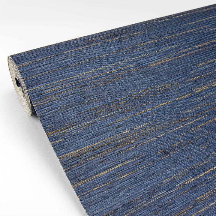 Pattini Indigo Grasscloth Wallpaper by A-Street Prints Designer