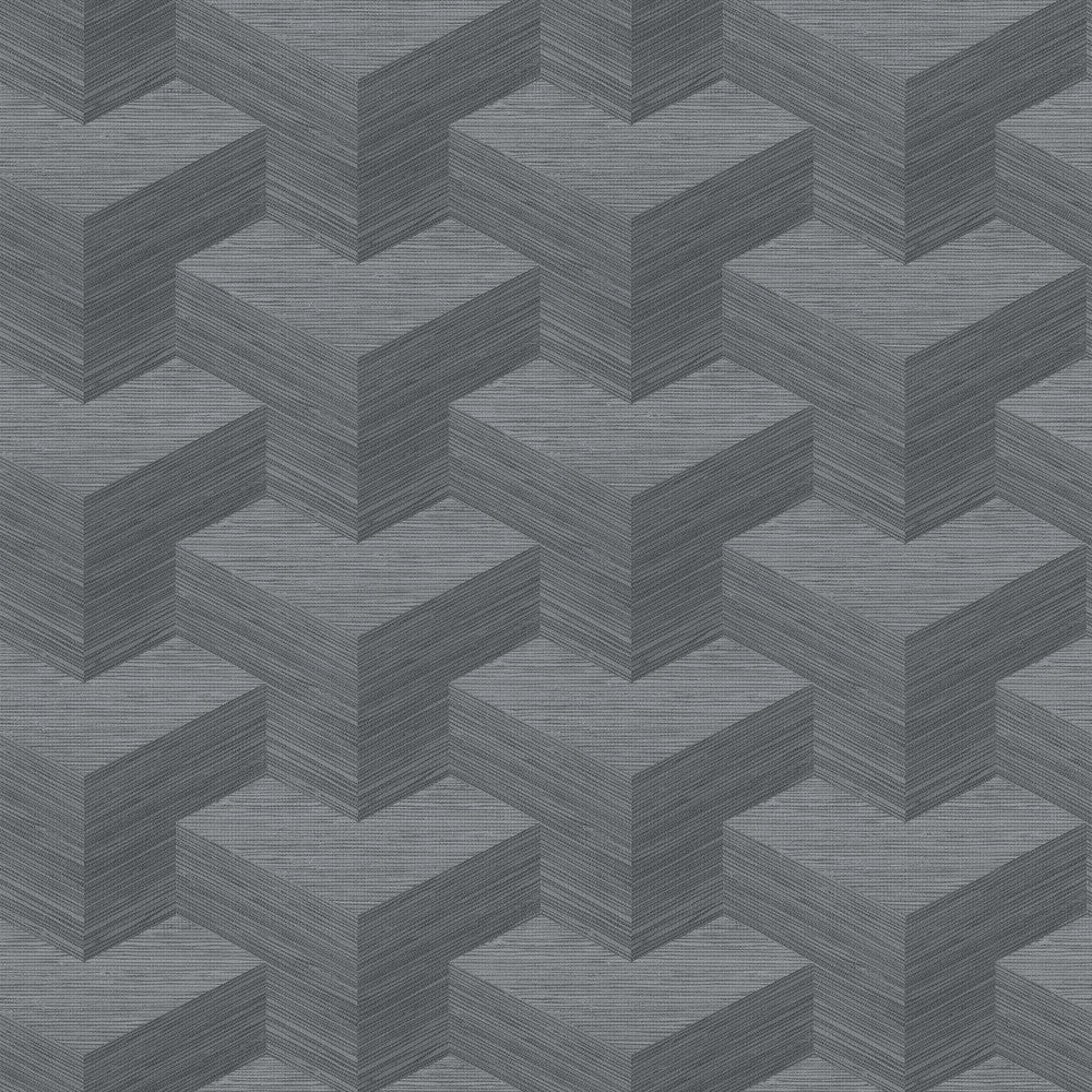 Y Knot Slate Geometric Texture Wallpaper by A-Street Prints Fibers Covers about 60.8 square feet 27-in by 27-ft long roll Unpasted 7 - Fabric Carolina -