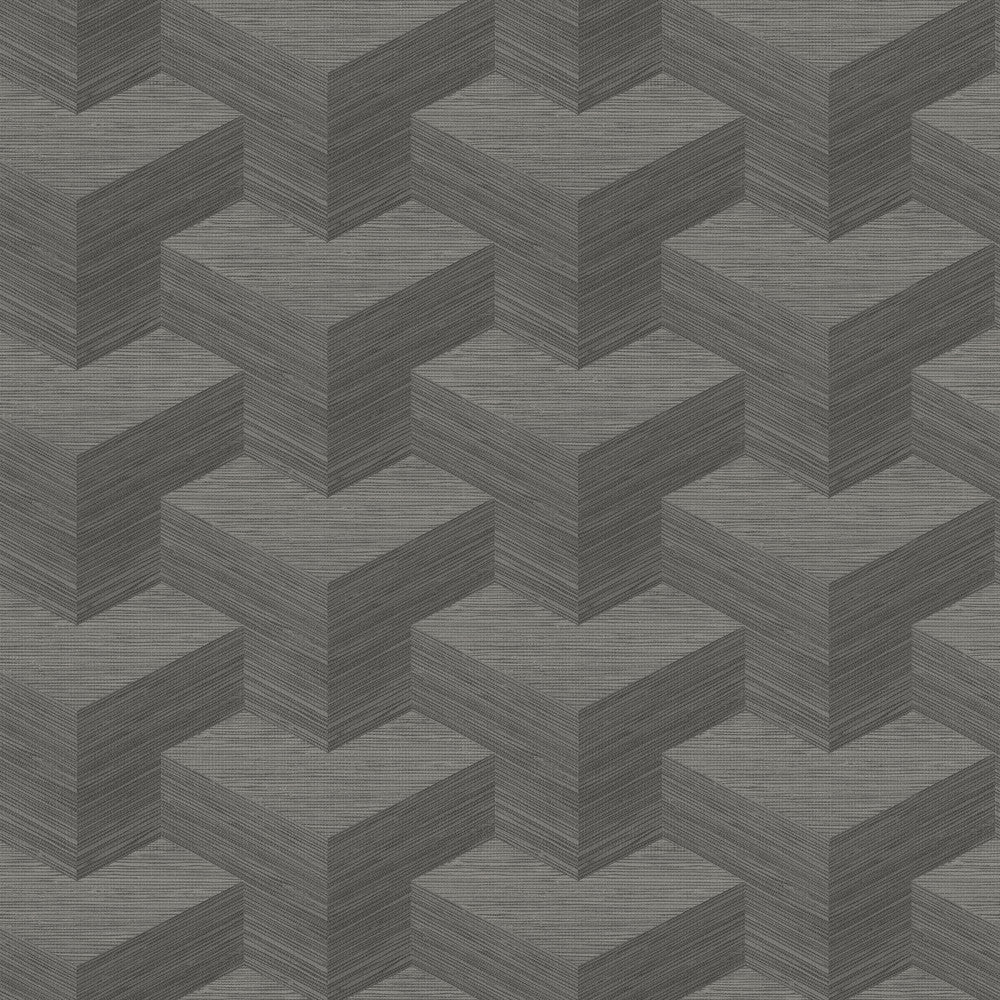 Y Knot Grey Geometric Texture Wallpaper by A-Street Prints Fibers Covers about 60.8 square feet 27-in by 27-ft long roll Unpasted 21 - Fabric Carolina -