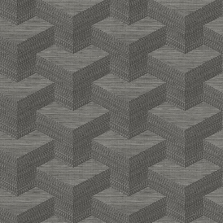 Y Knot Grey Geometric Texture Wallpaper by A-Street Prints Fibers Covers about 60.8 square feet 27-in by 27-ft long roll Unpasted 21 - Fabric Carolina -