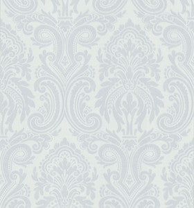 Apollo Platinum Modern Damask Wallpaper by Beacon House