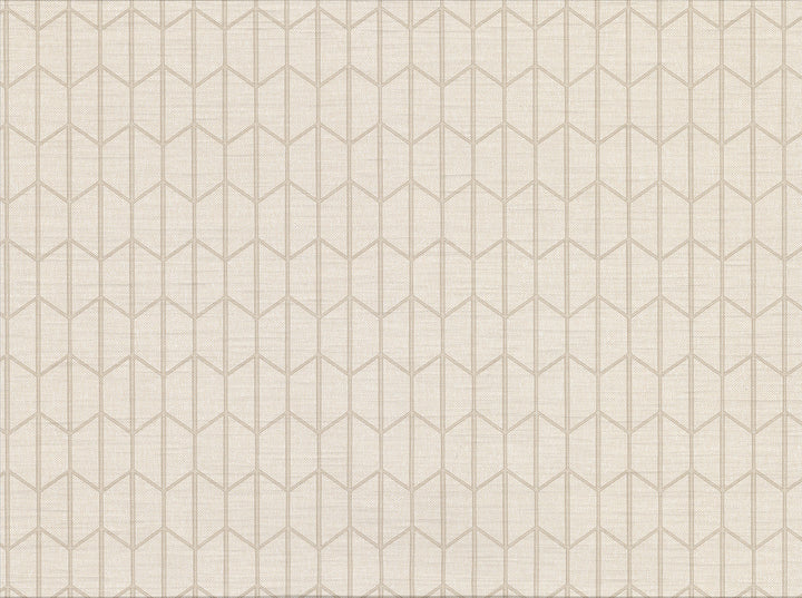 Gauntlet Cream Geometric Wallpaper by Warner Cortina IV Covers about 60.8 square feet 27-in by 27-ft long roll Unpasted 3.5 - Fabric Carolina -