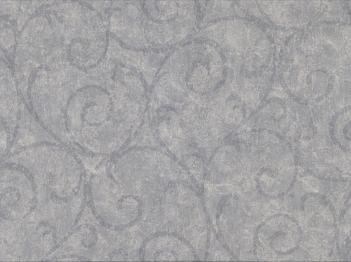 Sansa Slate Plaster Scroll Wallpaper by Warner Cortina IV Covers about 60.8 square feet 27-in by 27-ft long roll Unpasted 18 - Fabric Carolina -