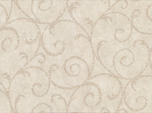 Sansa Beige Plaster Scroll Wallpaper by Warner