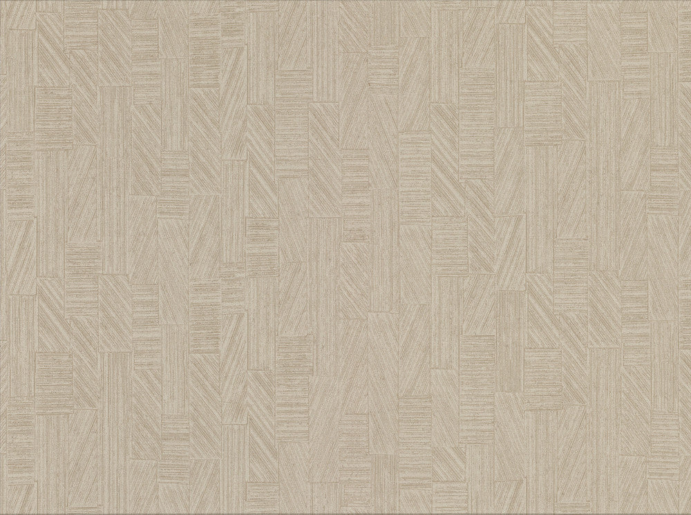 Kensho Beige Parquet Wood Wallpaper by Warner Cortina IV Covers about 60.8 square feet 27-in by 27-ft long roll Unpasted 0 - Fabric Carolina -