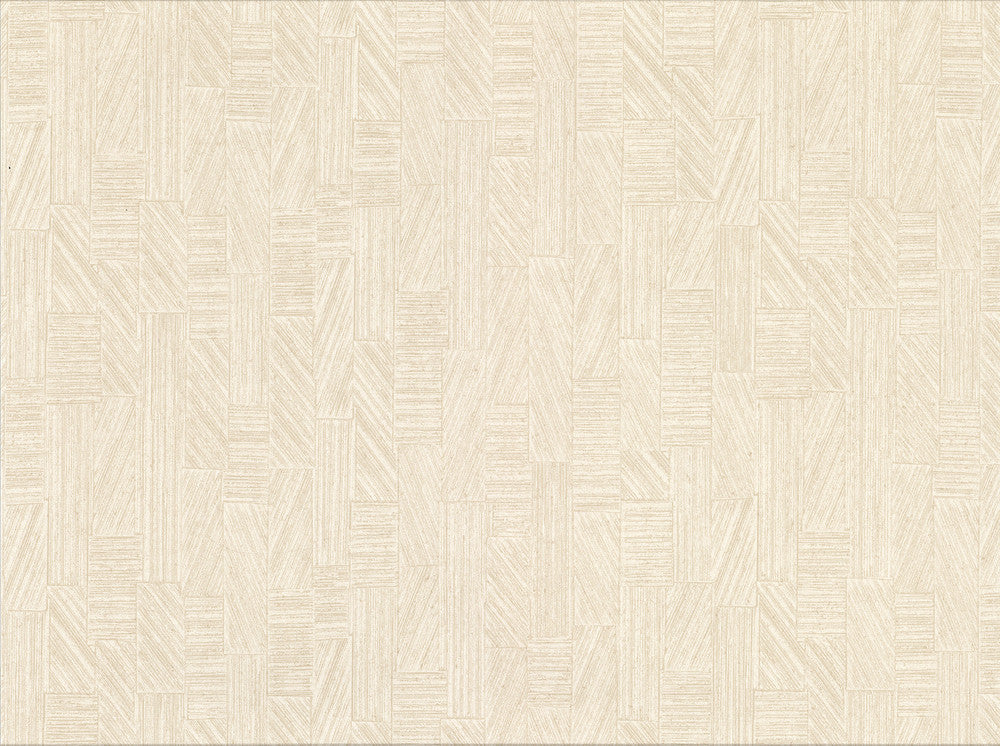 Kensho Cream Parquet Wood Wallpaper by Warner Cortina IV Covers about 60.8 square feet 27-in by 27-ft long roll Unpasted 0 - Fabric Carolina -