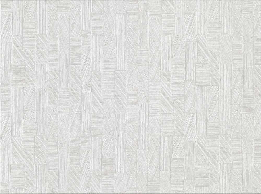 Kensho Off White Parquet Wood Wallpaper by Warner Cortina IV Covers about 60.8 square feet 27-in by 27-ft long roll Unpasted 0 - Fabric Carolina -