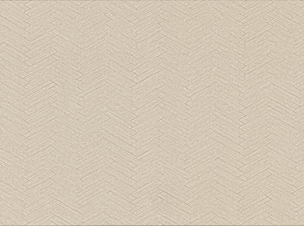 Karma Beige Herringhone Weave Wallpaper by Warner Cortina IV Covers about 60.8 square feet 27-in by 27-ft long roll Unpasted 0 - Fabric Carolina -