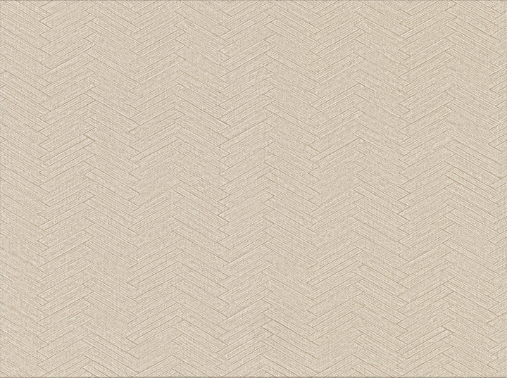 Karma Beige Herringhone Weave Wallpaper by Warner Cortina IV Covers about 60.8 square feet 27-in by 27-ft long roll Unpasted 0 - Fabric Carolina -