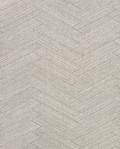 Karma Light Grey Herringhone Weave Wallpaper by Warner
