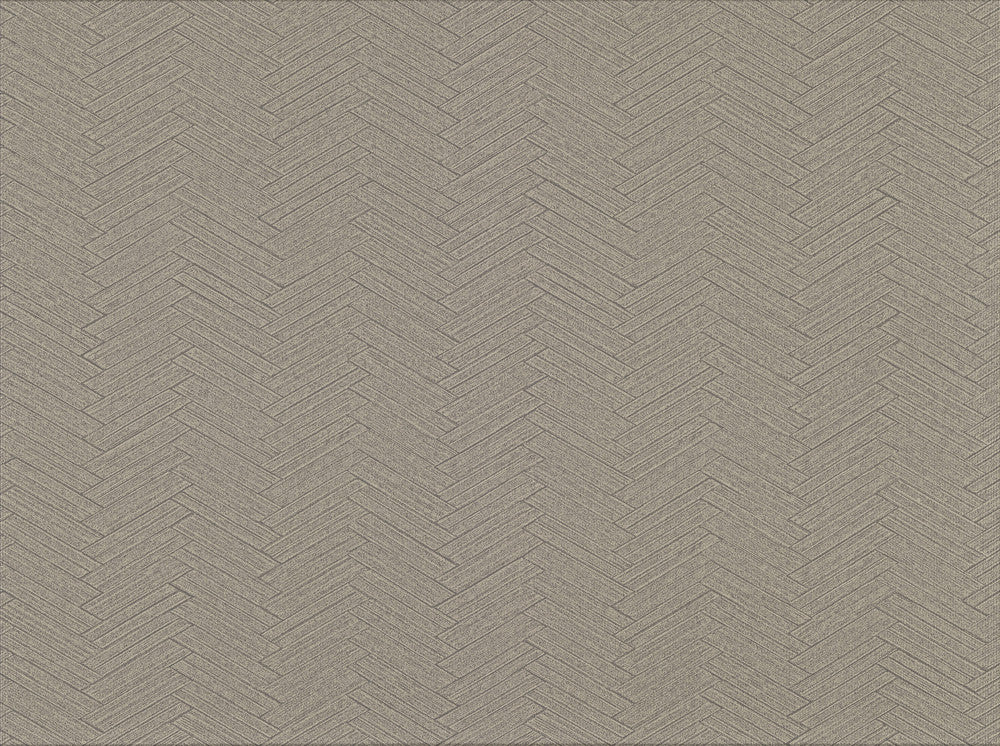 Karma Brown Herringhone Weave Wallpaper by Warner Cortina IV Covers about 60.8 square feet 27-in by 27-ft long roll Unpasted 0 - Fabric Carolina -