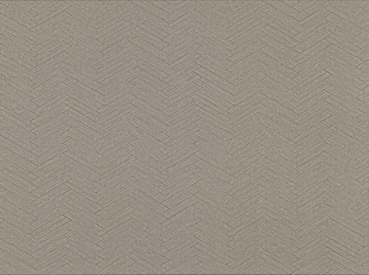 Karma Brown Herringhone Weave Wallpaper by Warner Cortina IV Covers about 60.8 square feet 27-in by 27-ft long roll Unpasted 0 - Fabric Carolina -