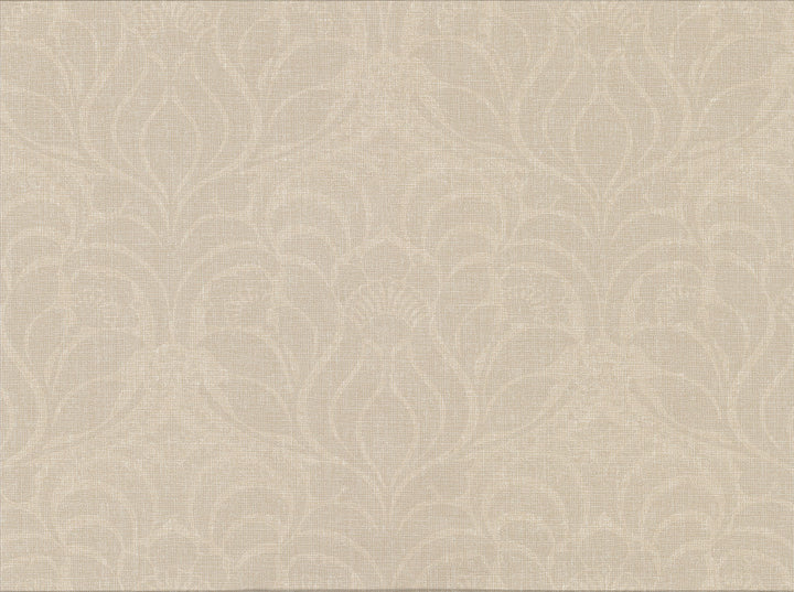 Sandor Cream Damask Wallpaper by Warner Cortina IV Covers about 60.8 square feet 27-in by 27-ft long roll Unpasted 18 - Fabric Carolina -