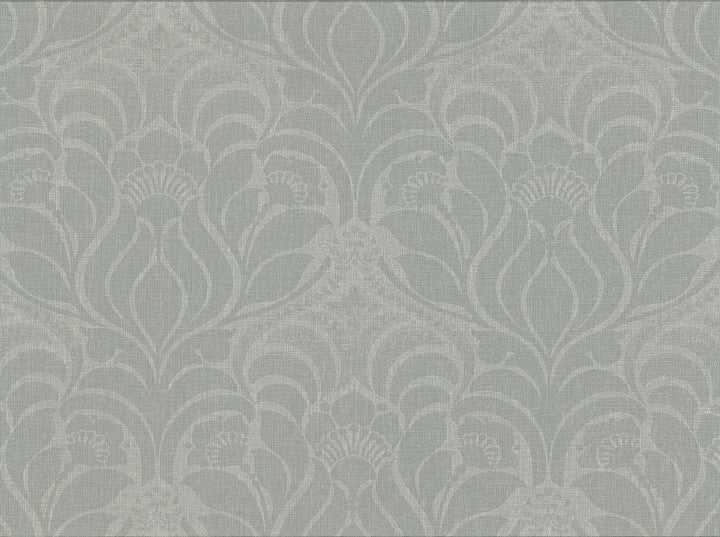 Sandor Sage Damask Wallpaper by Warner Cortina IV Covers about 60.8 square feet 27-in by 27-ft long roll Unpasted 18 - Fabric Carolina -