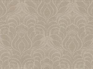 Sandor Light Brown Damask Wallpaper by Warner