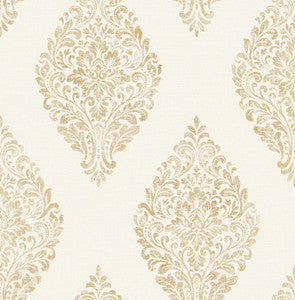 Pascale Off White Medallion Wallpaper by Advantage