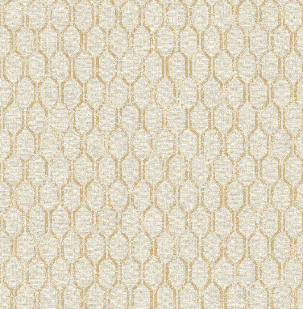 Elodie Neutral Geometric Wallpaper by Advantage Metallic Covers about 56.4 square feet 20.5-in by 33-ft long roll Unpasted 20.9 - Fabric Carolina -