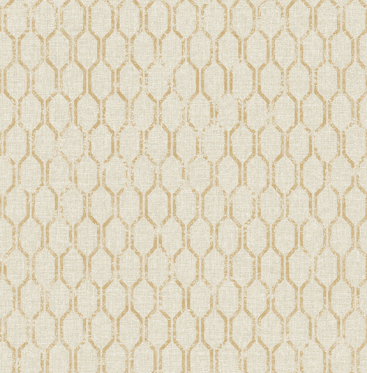 Elodie Neutral Geometric Wallpaper by Advantage Metallic Covers about 56.4 square feet 20.5-in by 33-ft long roll Unpasted 20.9 - Fabric Carolina -