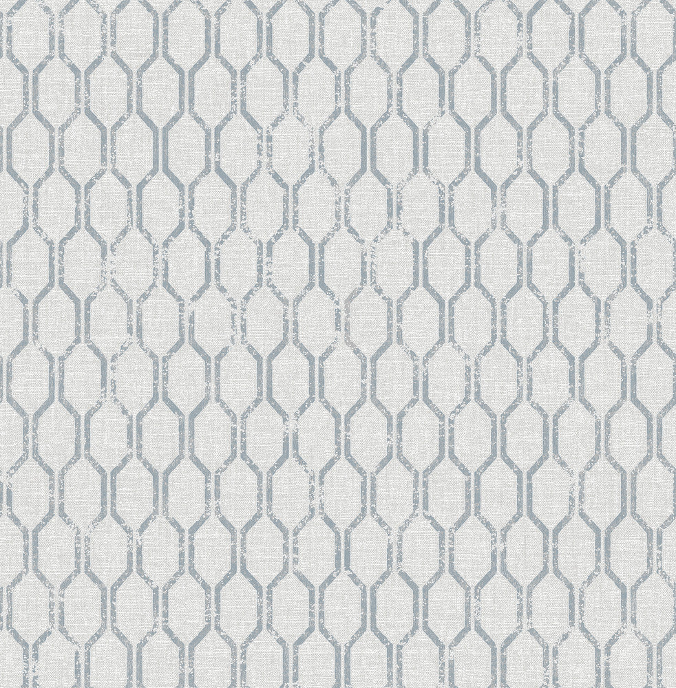 Elodie Light Grey Geometric Wallpaper by Advantage Metallic Covers about 56.4 square feet 20.5-in by 33-ft long roll Unpasted 20.9 - Fabric Carolina -