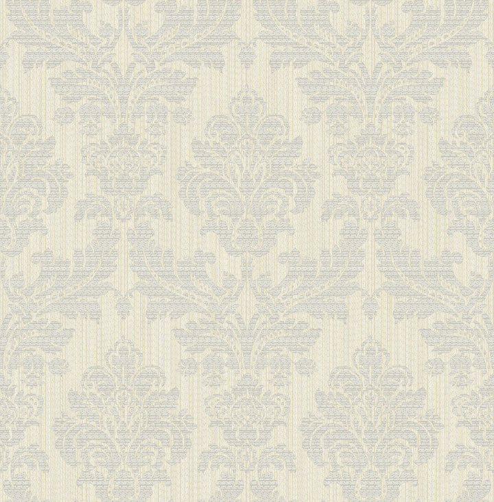Piers Metallic Texture Damask Wallpaper by Advantage Metallic Covers about 56.4 square feet 20.5-in by 33-ft long roll Unpasted 20.9 - Fabric Carolina -