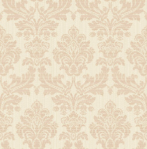 Piers Rose Gold Texture Damask Wallpaper by Advantage