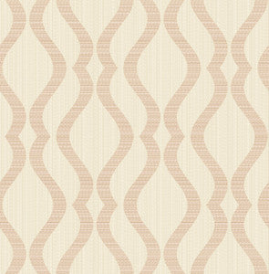 Yves Rose Gold Ogee Wallpaper by Advantage