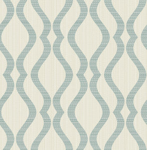 Yves Teal Ogee Wallpaper by Advantage