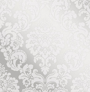 Margot Silver Damask Wallpaper by Advantage