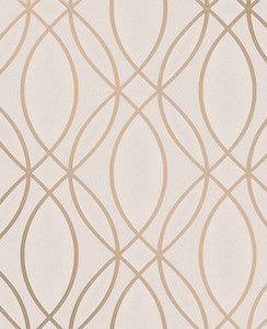 Lisandro Rose Gold Geometric Lattice Wallpaper by Advantage