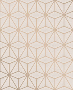 Augustin Rose Gold Geometric Wallpaper by Advantage