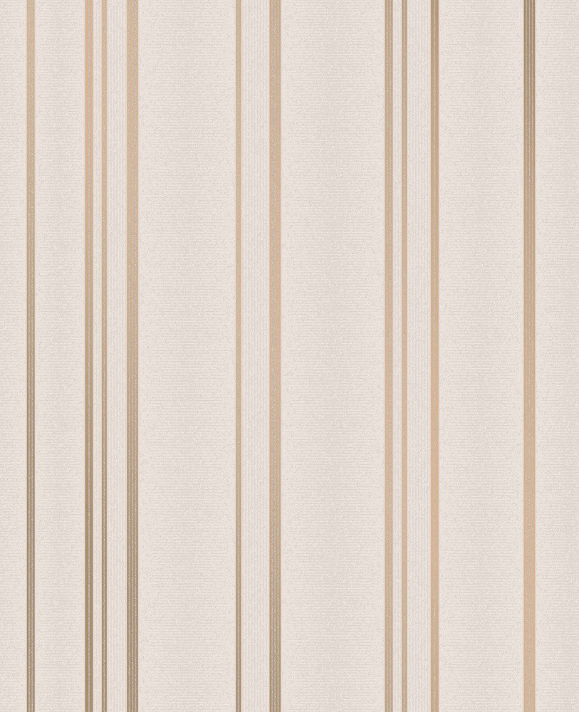Thierry Rose Gold Stripe Wallpaper by Advantage Metallic Covers about 56.4 square feet 20.5-in by 33-ft long roll Unpasted 0 - Fabric Carolina -
