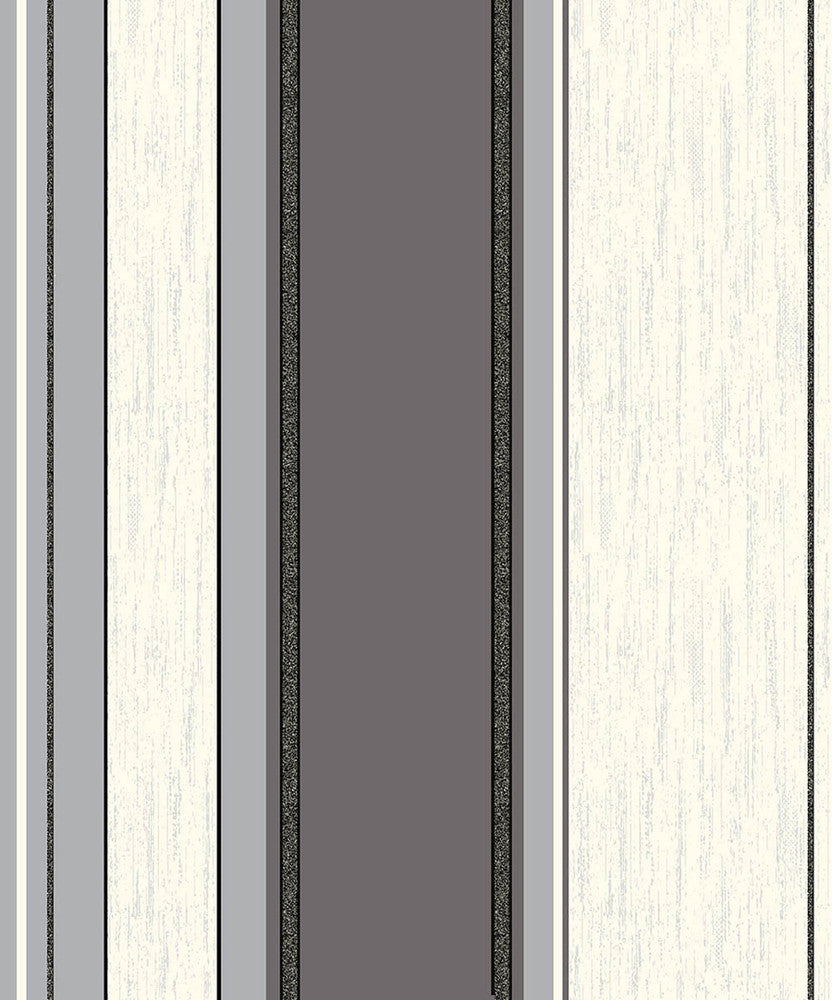Mirabelle Black Stripe Wallpaper by Advantage Metallic Covers about 56.4 square feet 20.5-in by 33-ft long roll Unpasted 0 - Fabric Carolina -