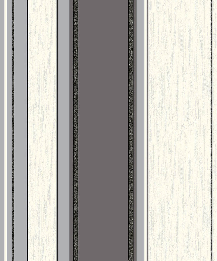Mirabelle Black Stripe Wallpaper by Advantage Metallic Covers about 56.4 square feet 20.5-in by 33-ft long roll Unpasted 0 - Fabric Carolina -