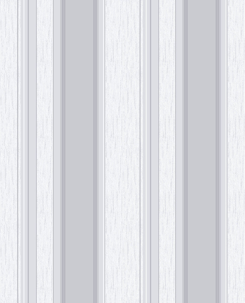 Mirabelle Silver Stripe Wallpaper by Advantage Metallic Covers about 56.4 square feet 20.5-in by 33-ft long roll Unpasted 0 - Fabric Carolina -